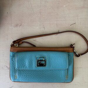 D&B Large Slim Wristlet Turquoise